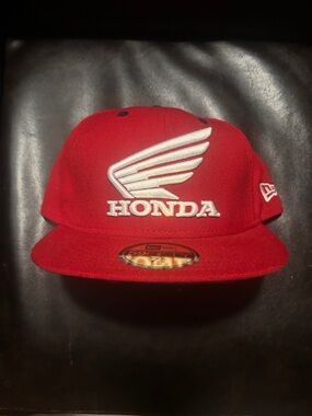 Honda Red New Era Flat Brim Snapback Hat